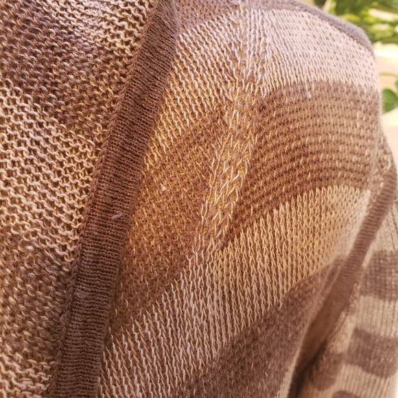 EILEEN FISHER GRAY STRIPED HOODED CARDIGAN SIZE XS - Picture 3 of 8